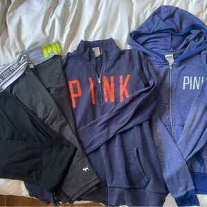 Victoria's Secret PINK 2 Sweatshirt & 3 Yoga Legging Bundle